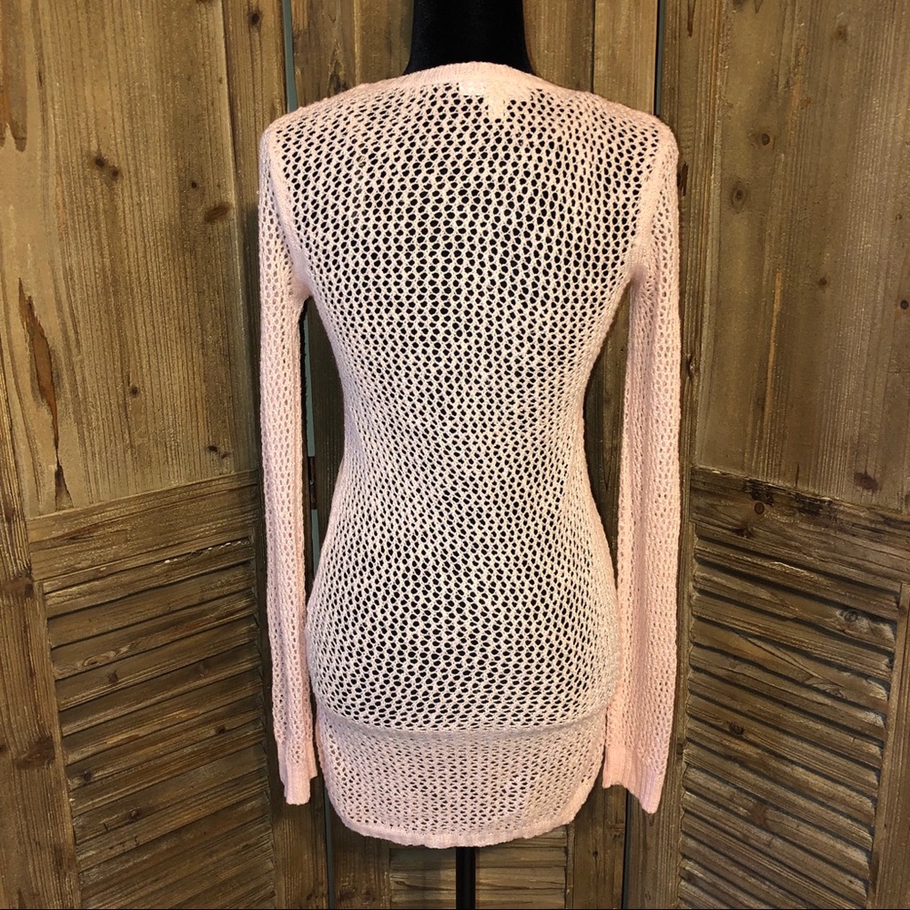 Derek heart sweater. Long. Pale pink. Large cute! - Picture 3 of 4